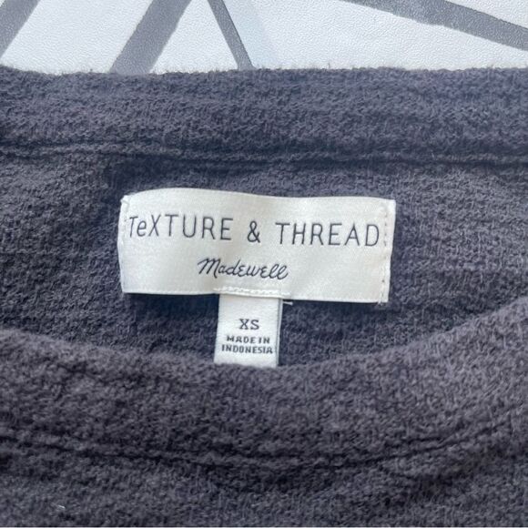 Madewell Texture and Thread Dark Gray Scrunch Top - Picture 4 of 4